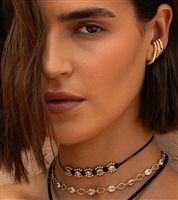 Earcuff Rue des Mille Woman in Metal Alloy Cubic Zirconia EAR-039 M1 AU - EAR-039 M1 AU